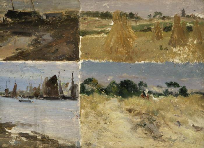 Four scenes of rural France painted by Mathias Alten in 1899
